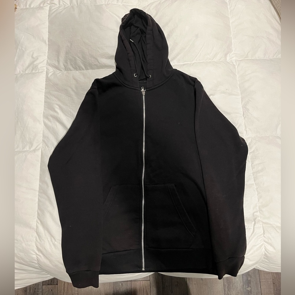 size large black zip hoodie